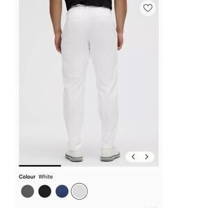 Lululemon ABC slim fit white pants size 31 Men’s ultitech fabric MSRP $148